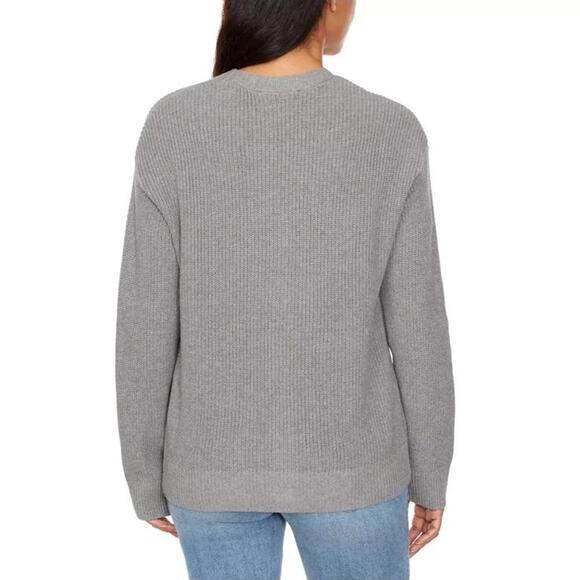 Hudson 100% Cotton Gray Button Up Knit Cardigan Sweater Women’s size Large - Picture 13 of 13